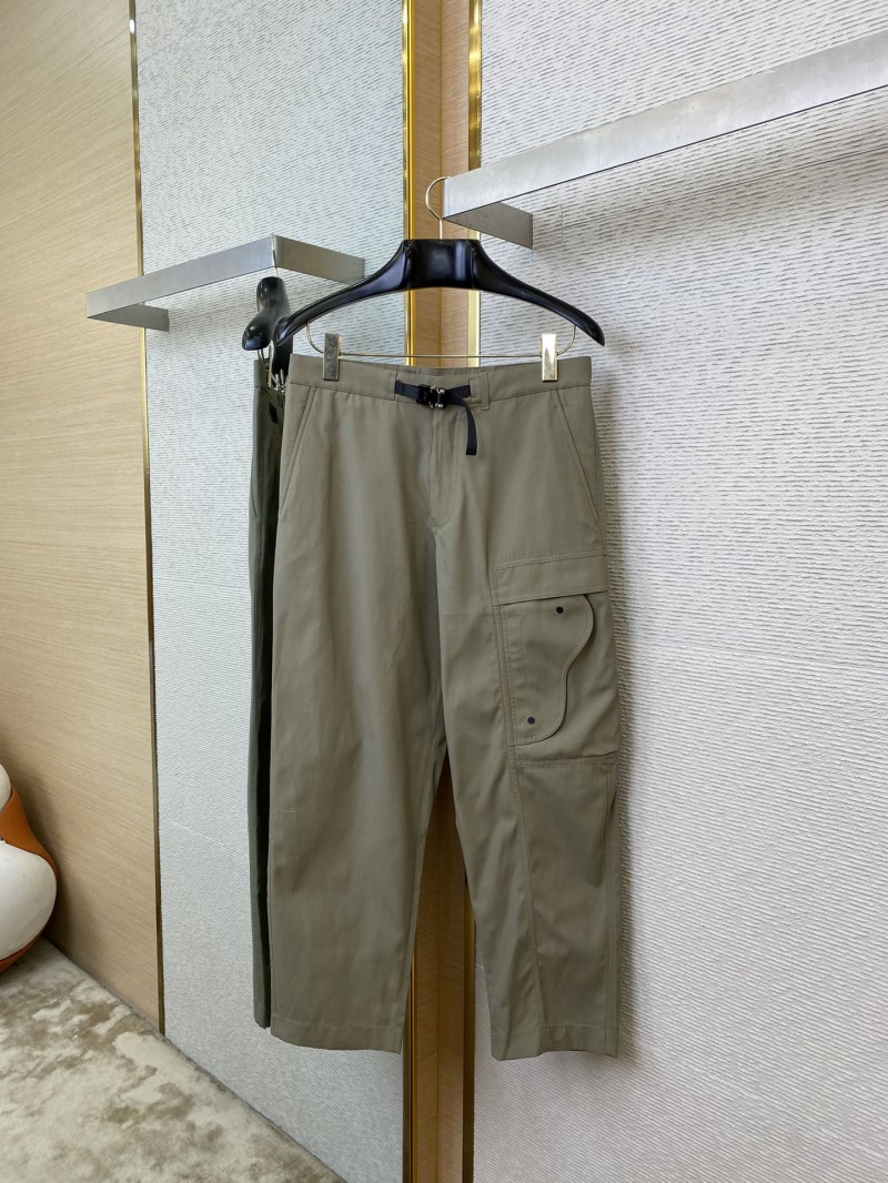 Dior Metallic Button Work Trousers Dark Green 4