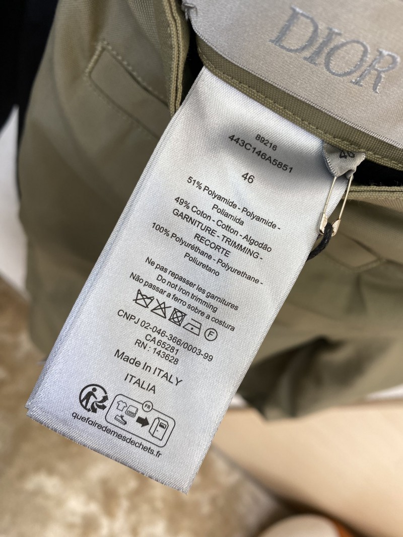 Dior Metallic Button Work Trousers Dark Green 8