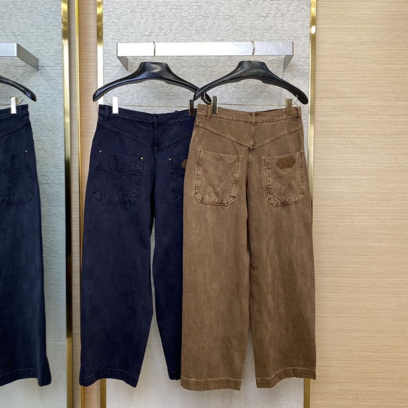 LV turquoise wash denim trousers black 1