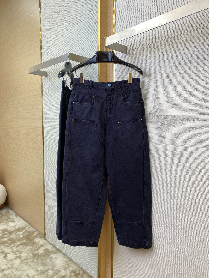 LV turquoise wash denim trousers black 4