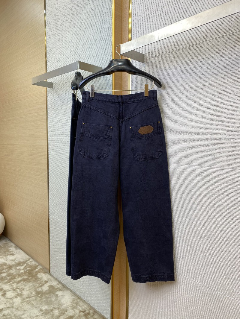 LV turquoise wash denim trousers black 5