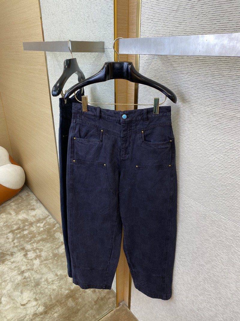 LV turquoise wash denim trousers black 6