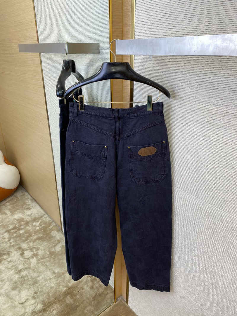 LV turquoise wash denim trousers black 7