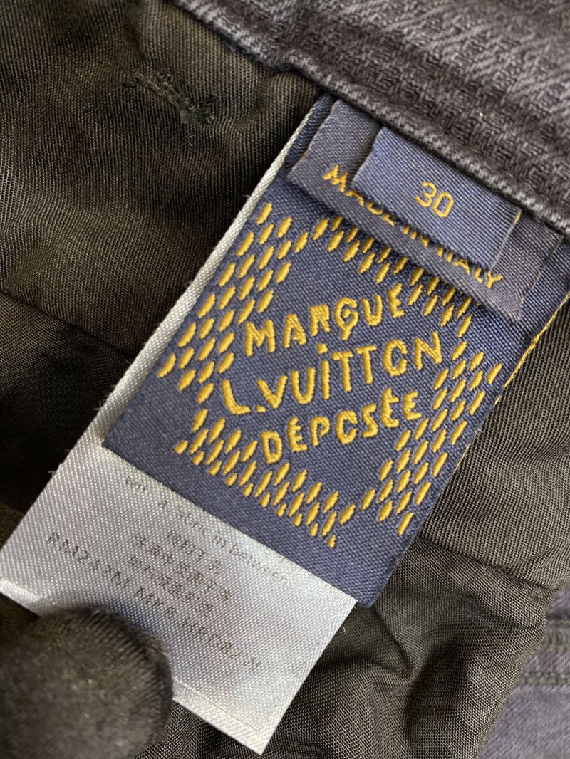 LV Turquoise Washed Denim Trousers Brown 8