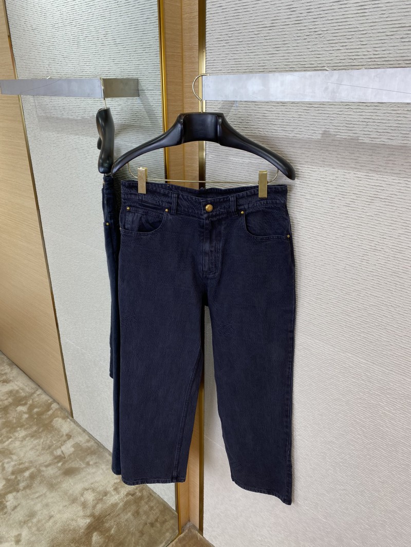 LV Tessellated Denim Trousers 6