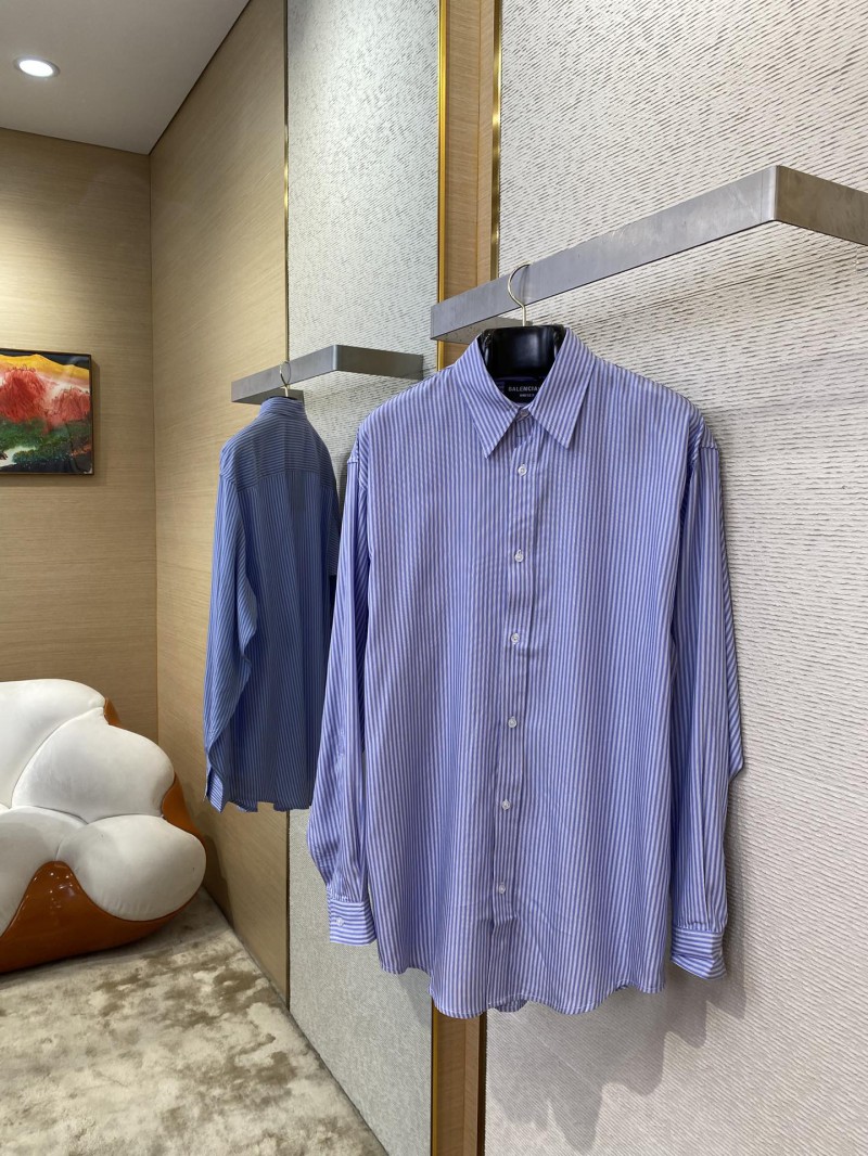 Balenciaga Striped Cotton Lapel Shirt 2