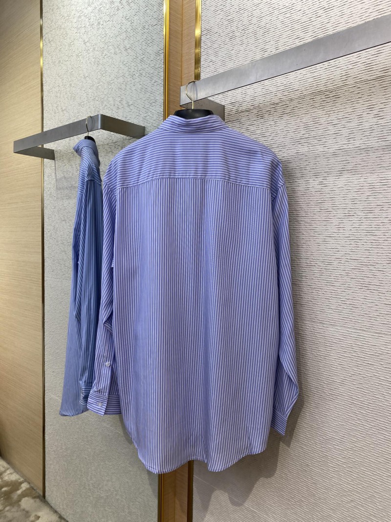 Balenciaga Striped Cotton Lapel Shirt 6
