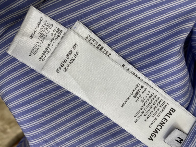 Balenciaga Striped Cotton Lapel Shirt 8