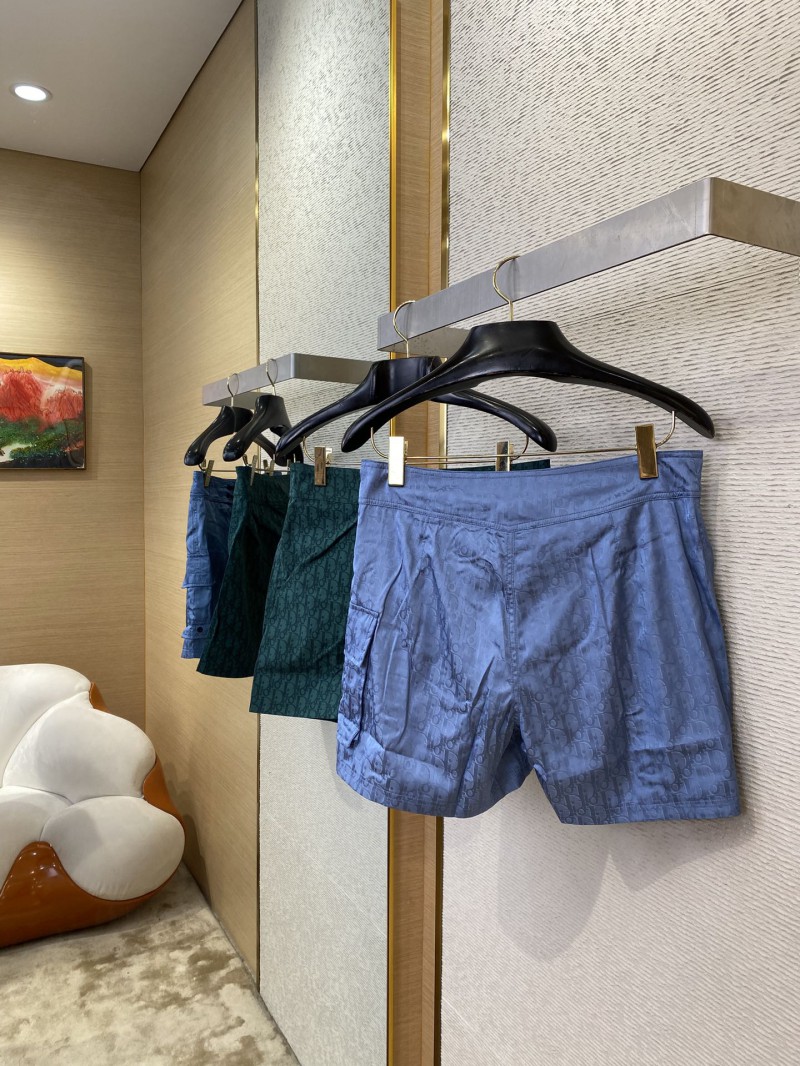 Dior Printed Tie-Up Beach Shorts Dark Green 3