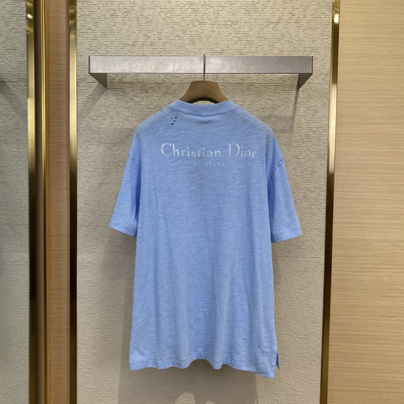 Dior Blur Letters Print Short Sleeve T-Shirt 1