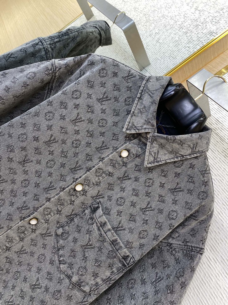 LV washed denim short sleeve shirt 5