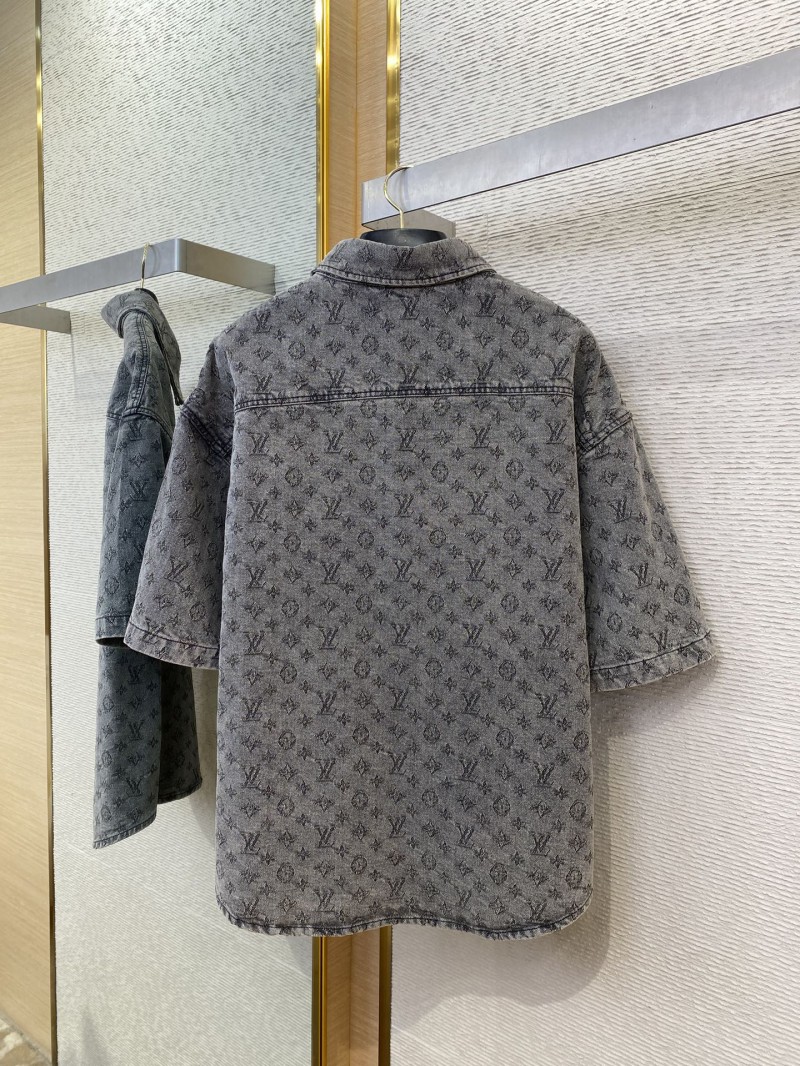LV washed denim short sleeve shirt 6