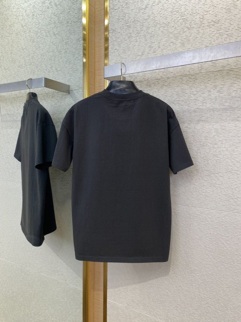Gucci Embroidered Logo Round Neck Short Sleeve T-Shirt Black 6