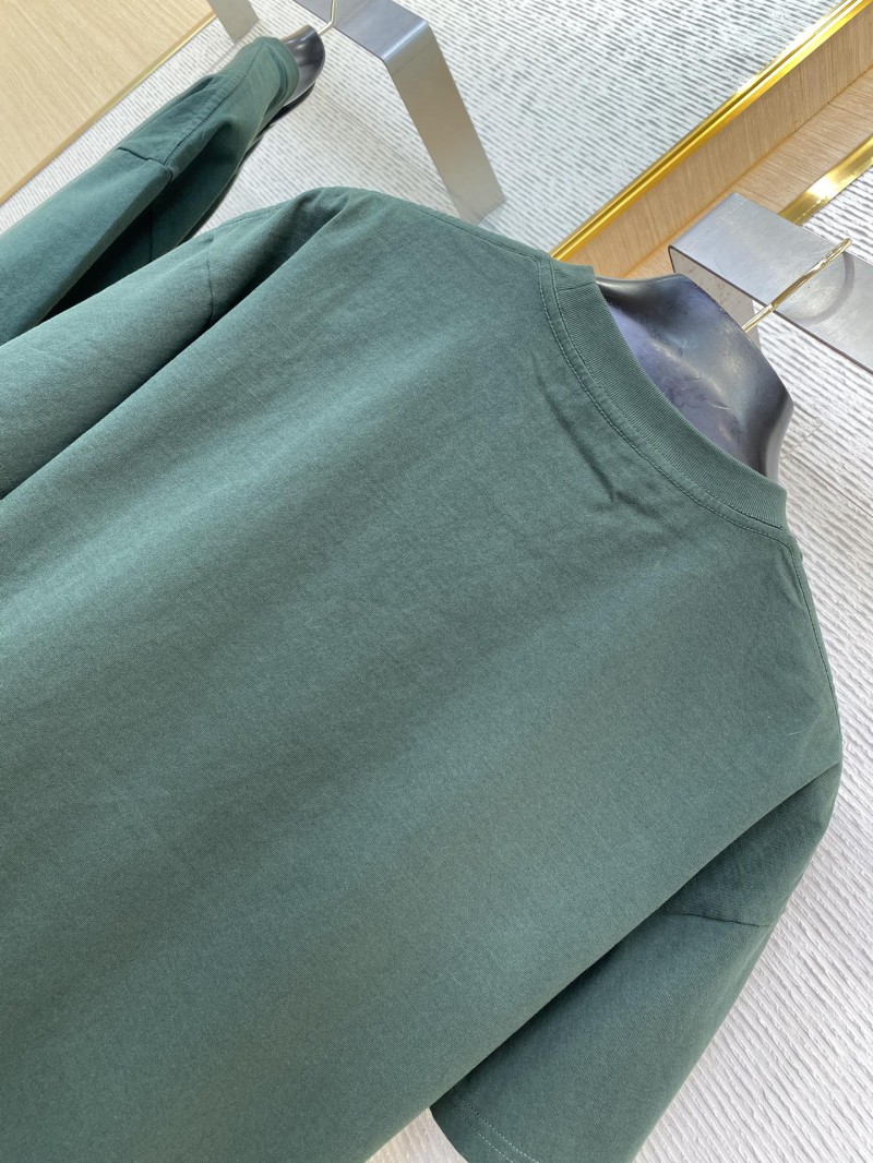 Gucci Embroidered Logo Round Neck Short Sleeve T-Shirt Green 7