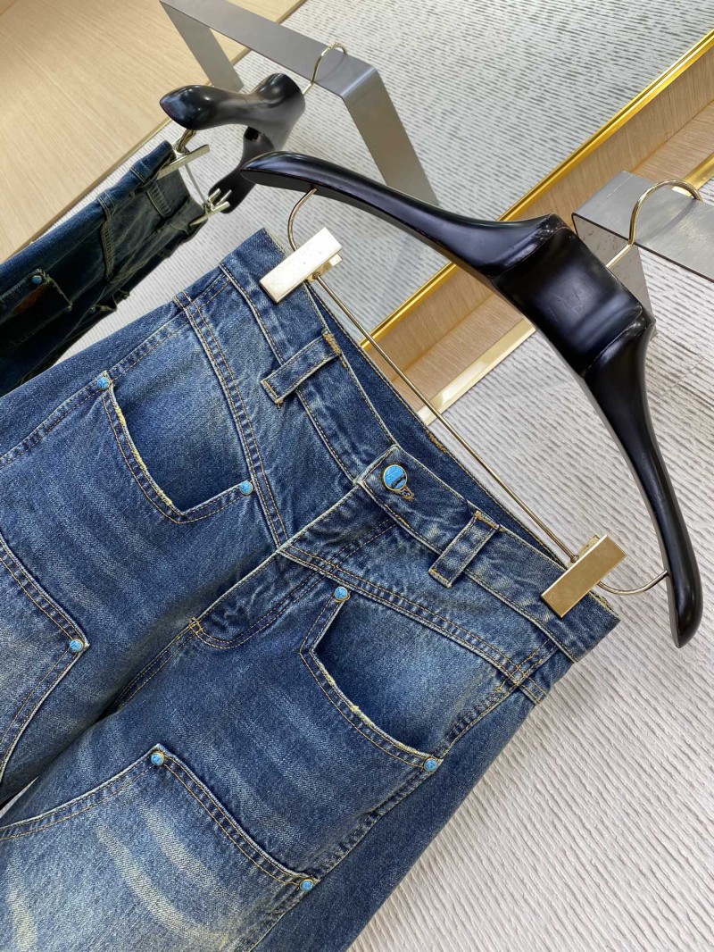 LV turquoise denim trousers 5