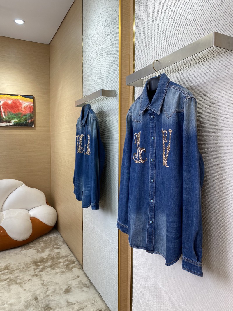 LV Studded Denim Jacket Coat 1