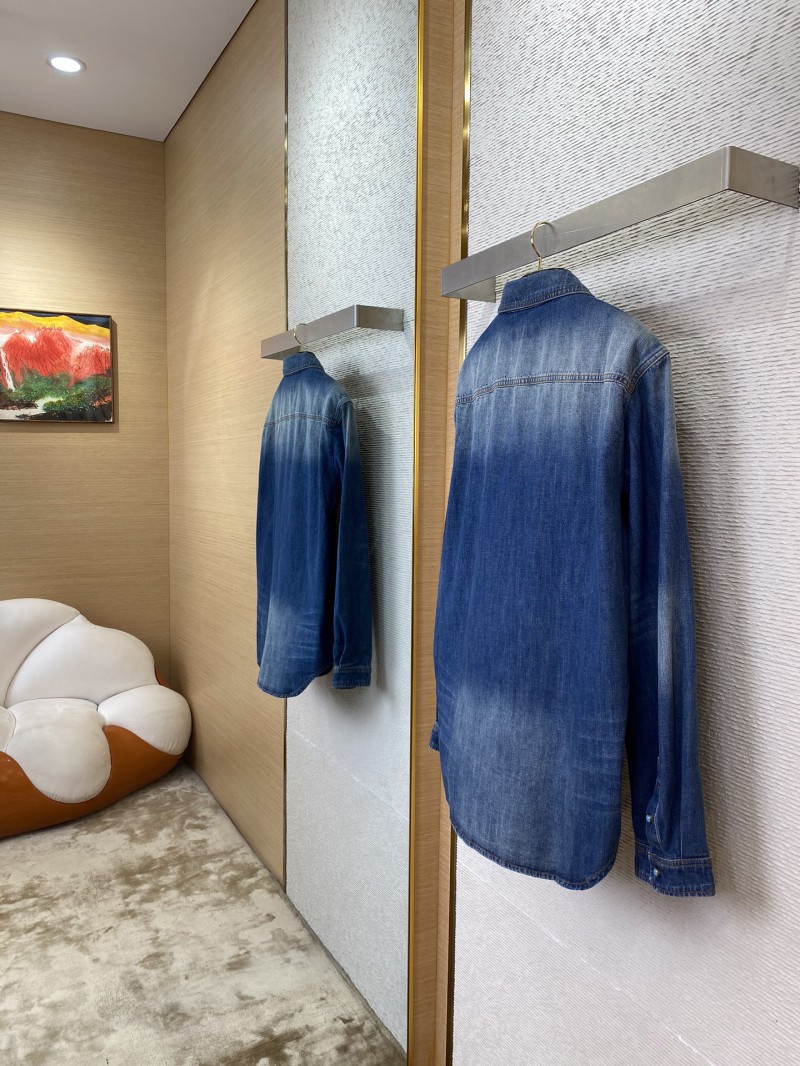 LV Studded Denim Jacket Coat 2
