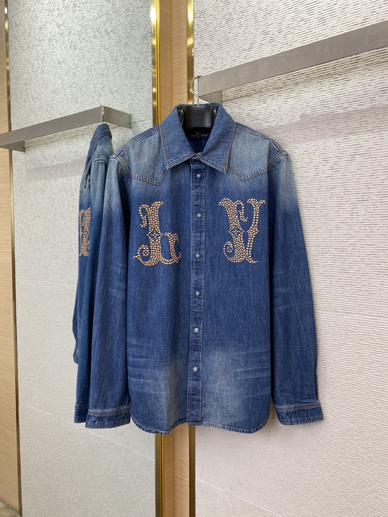 LV Studded Denim Jacket Coat 3