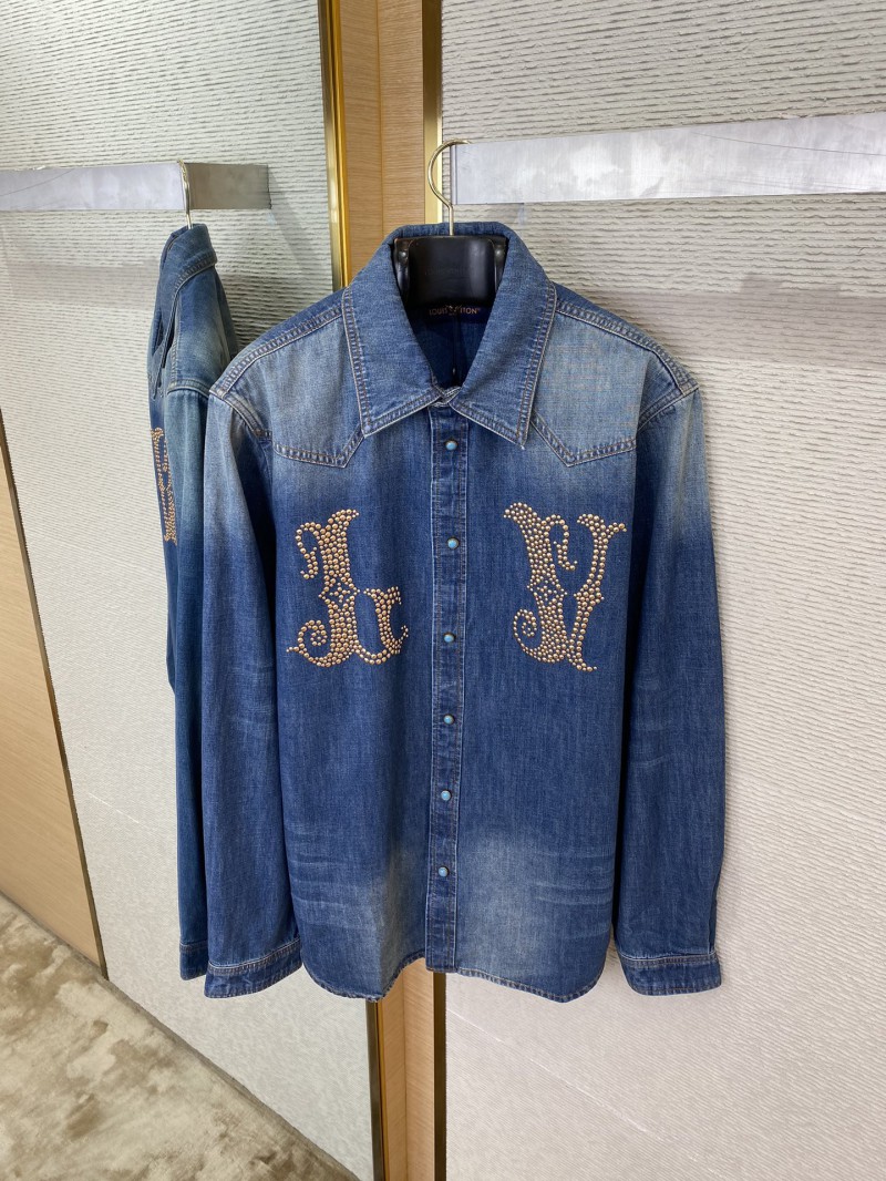 LV Studded Denim Jacket Coat 5