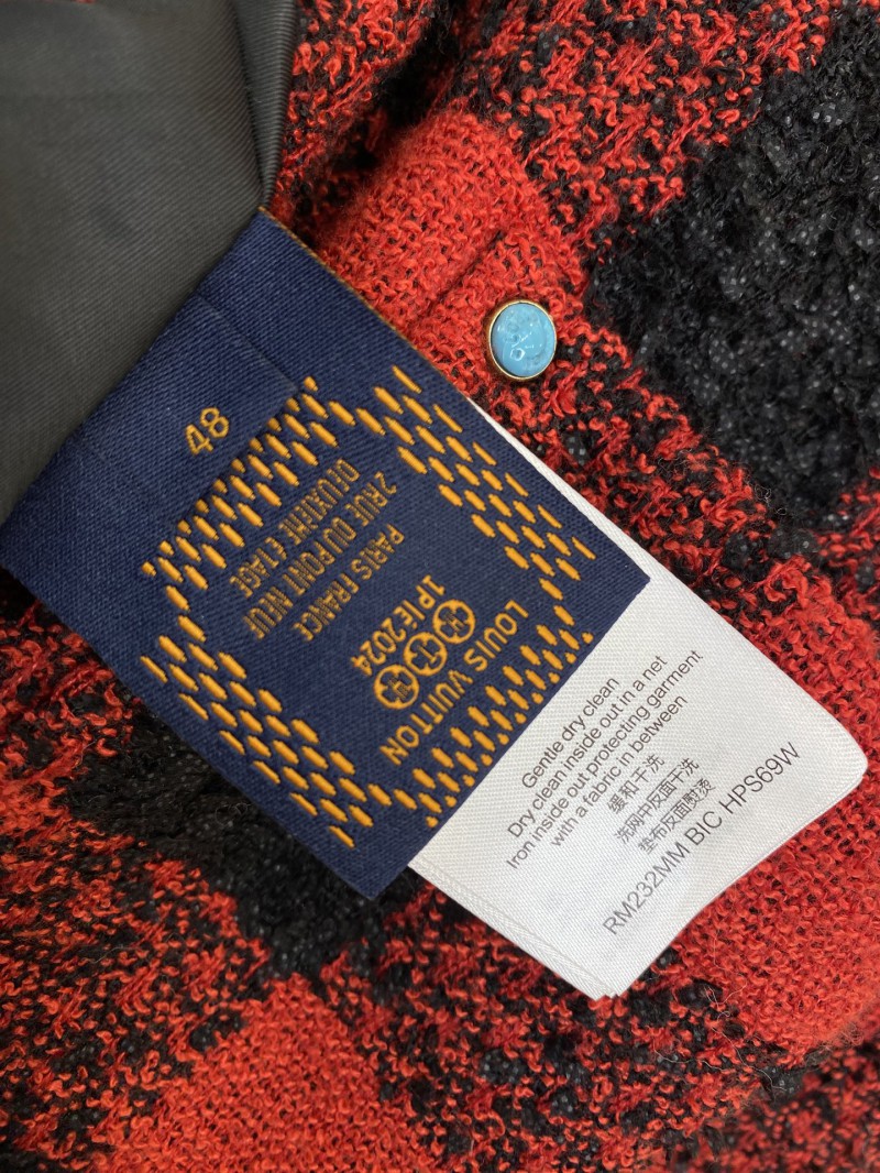 LV Check Turquoise Collarless Jacket Coat 8