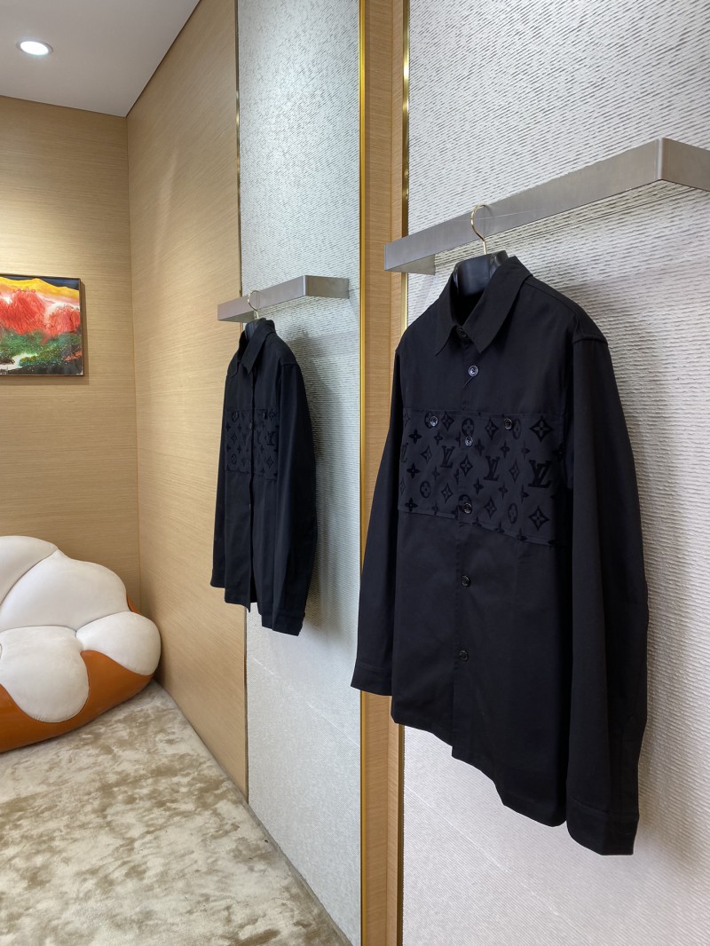 LV Cut-off Flocked Jacket Style Cotton Shirt 2