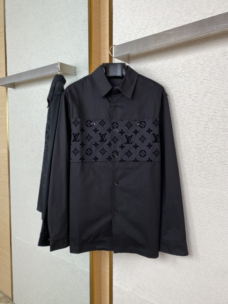 LV Cut-off Flocked Jacket Style Cotton Shirt 4
