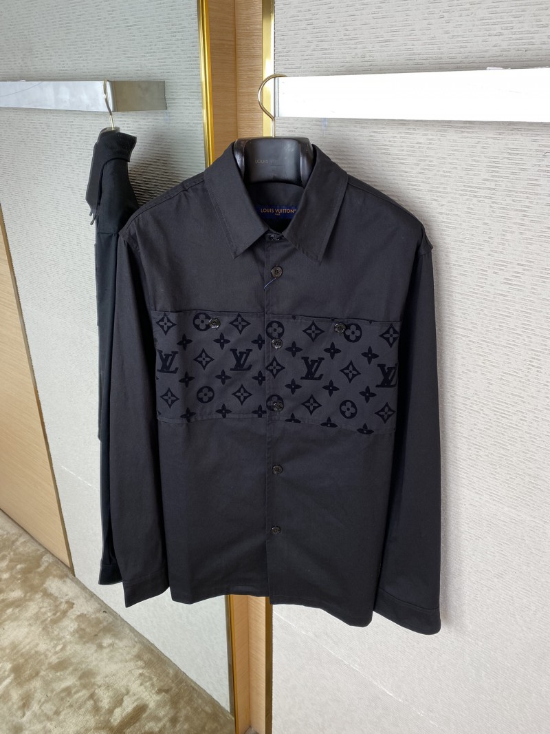 LV Cut-off Flocked Jacket Style Cotton Shirt 6