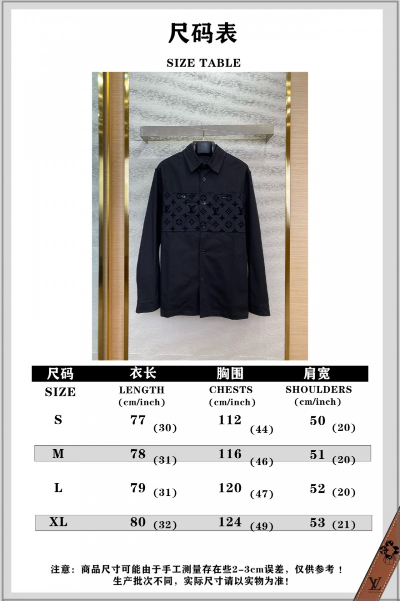 LV Cut-off Flocked Jacket Style Cotton Shirt 9