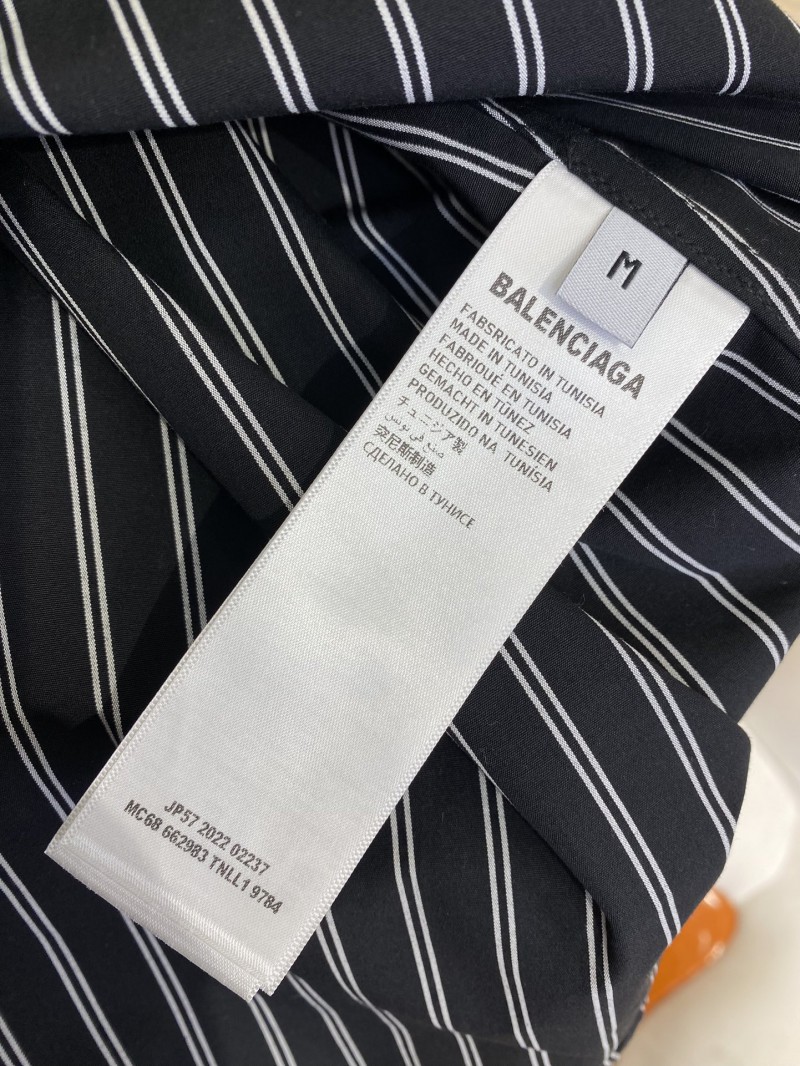 Balenciaga Monogrammed Striped Lapel Shirt 8