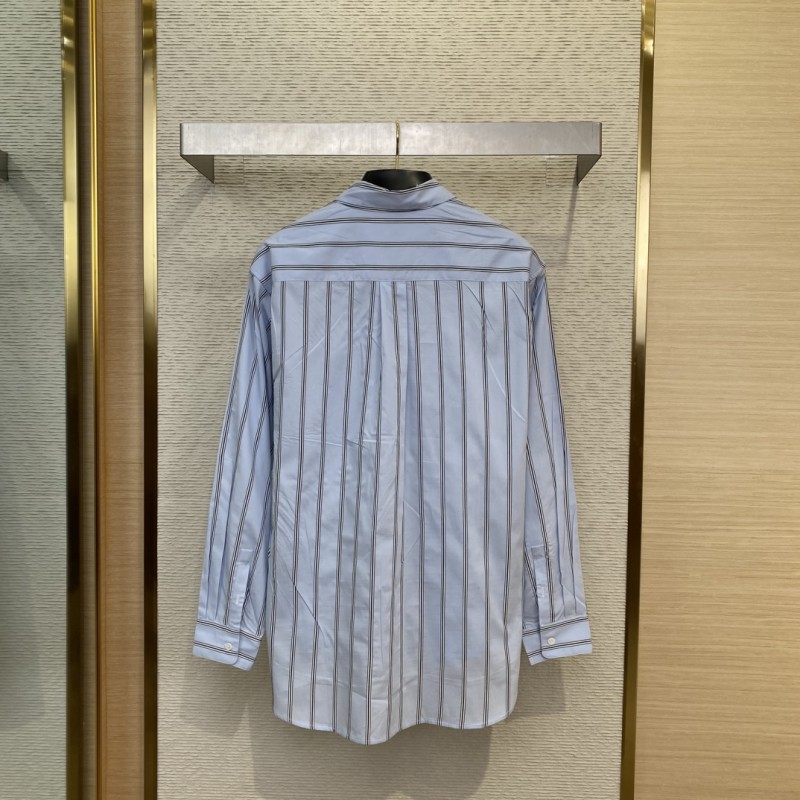 Dior embroidered striped lapel shirt 1