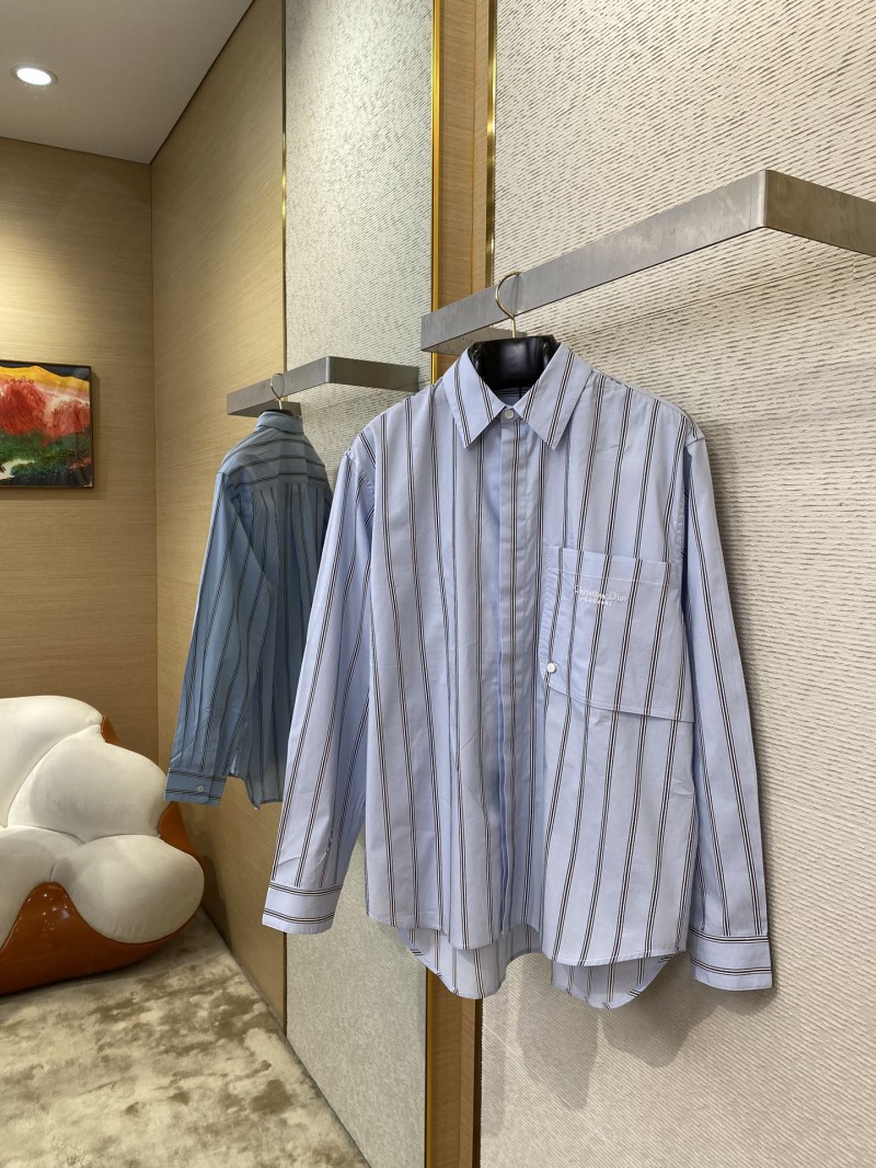 Dior embroidered striped lapel shirt 2