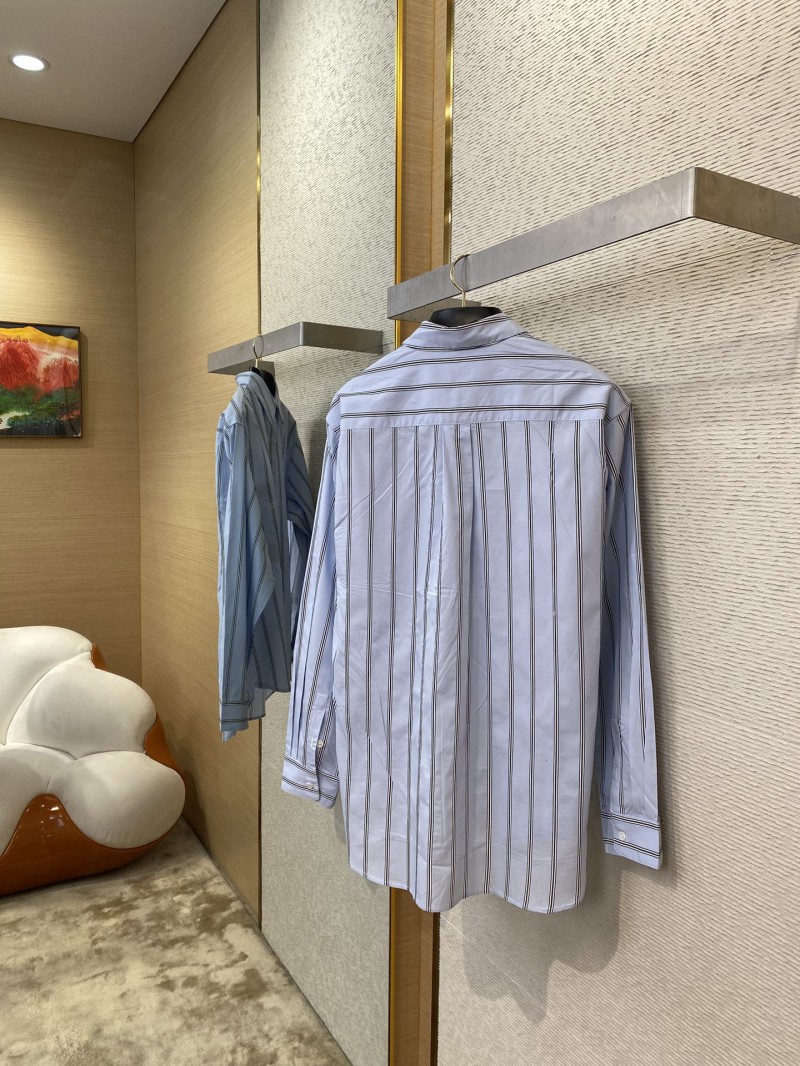 Dior embroidered striped lapel shirt 3