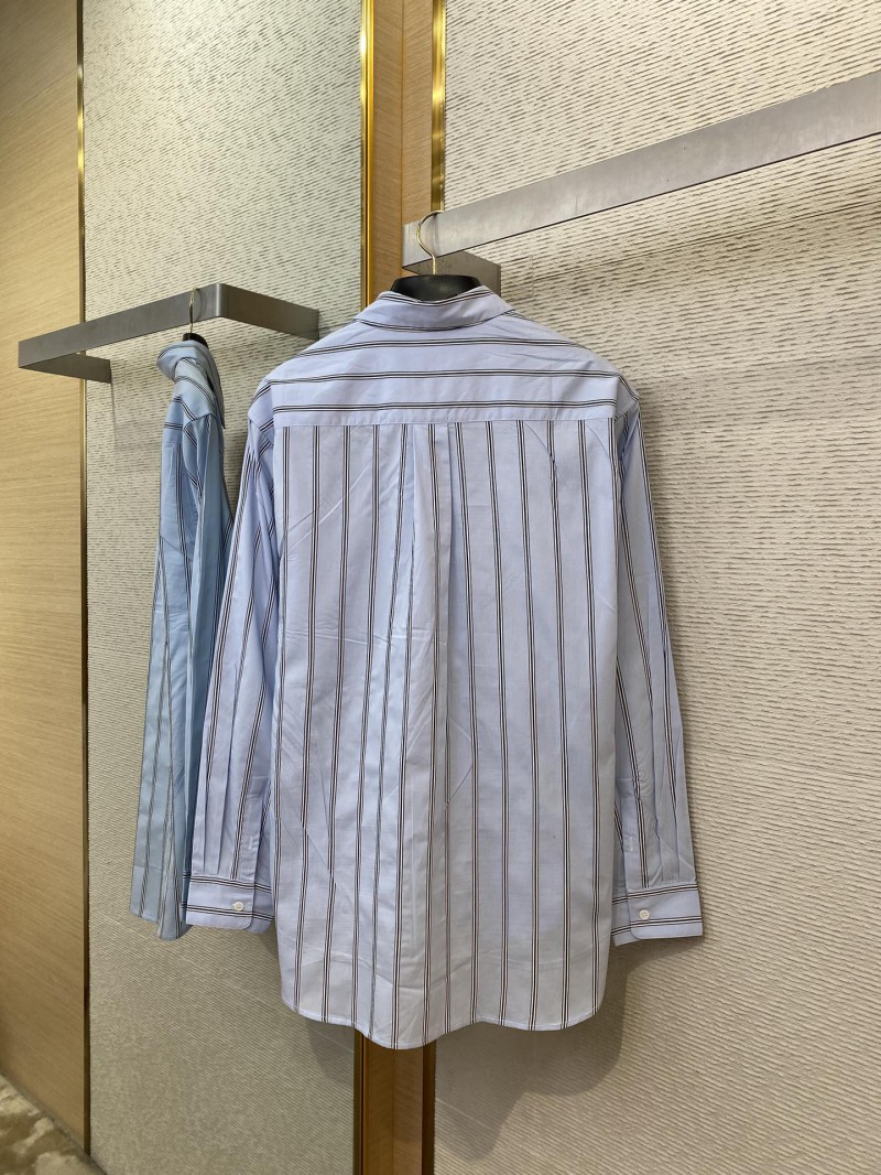 Dior embroidered striped lapel shirt 6