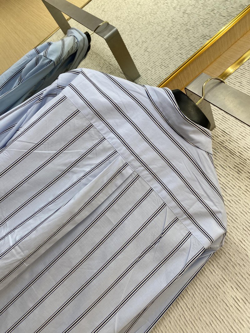 Dior embroidered striped lapel shirt 7