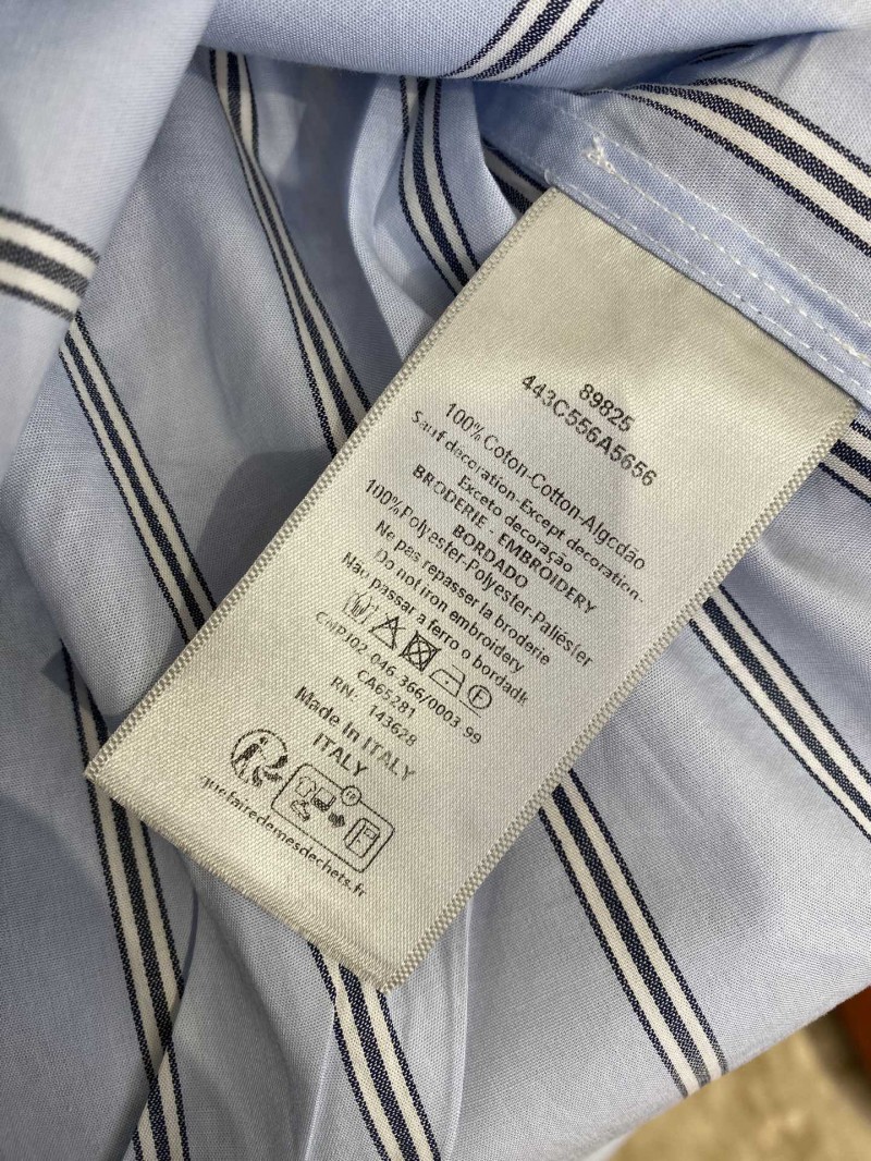 Dior embroidered striped lapel shirt 8