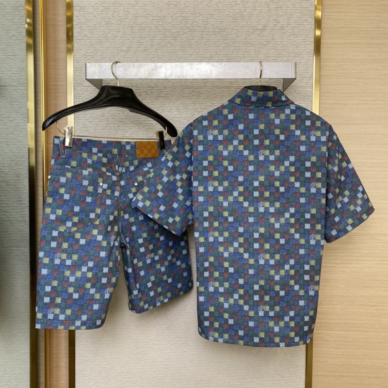LV Check Lapel Short Sleeve Shirt 1