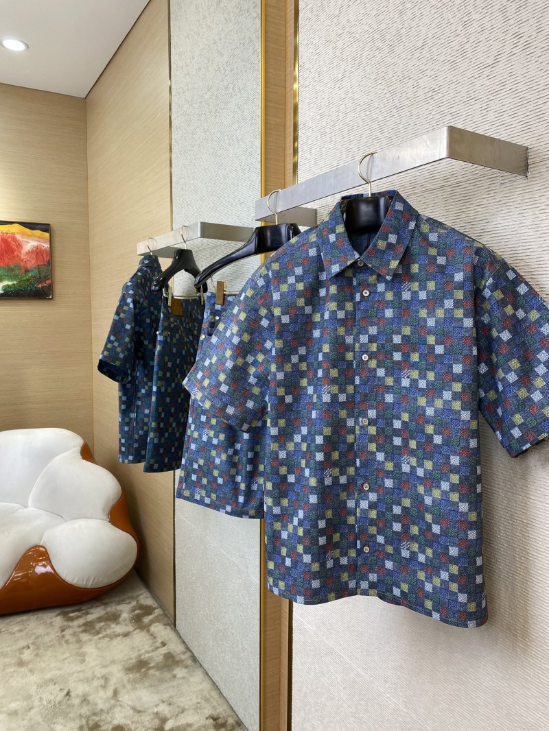 LV Check Lapel Short Sleeve Shirt 2