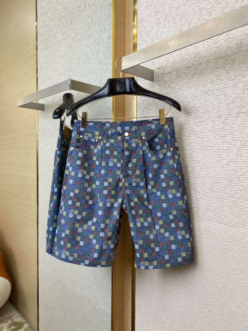 LV washed checkerboard shorts 4