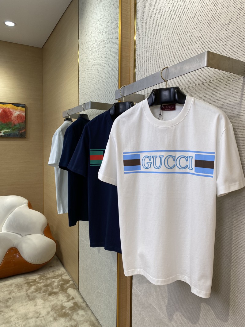 Gucci Monogram Embroidered Printed Short Sleeve T-Shirt White 2