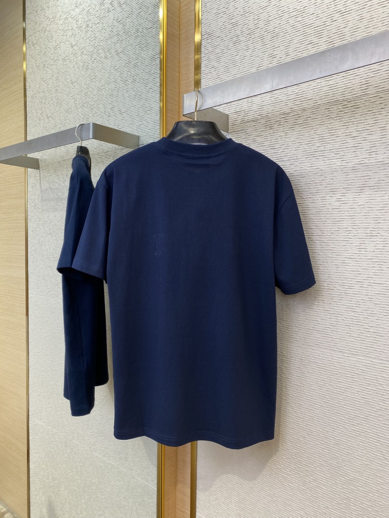 Gucci Monogram Embroidered Printed Short Sleeve T-Shirt Navy 6