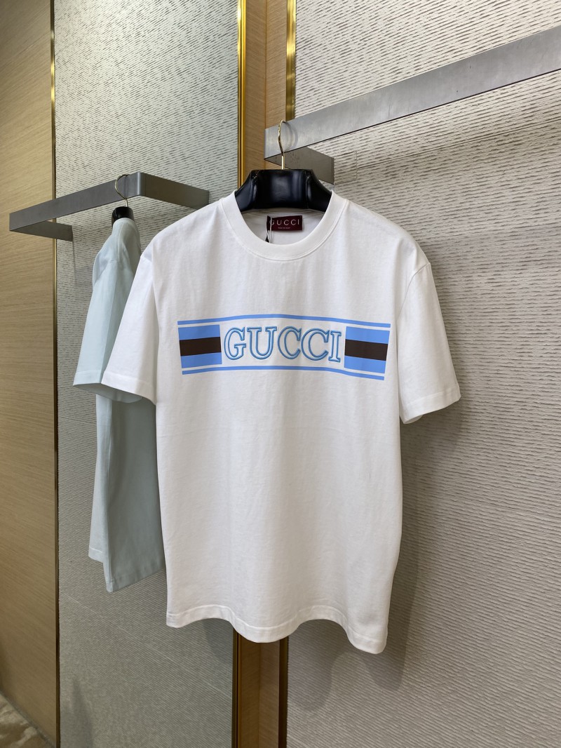Gucci Monogram Embroidered Printed Short Sleeve T-Shirt White 4