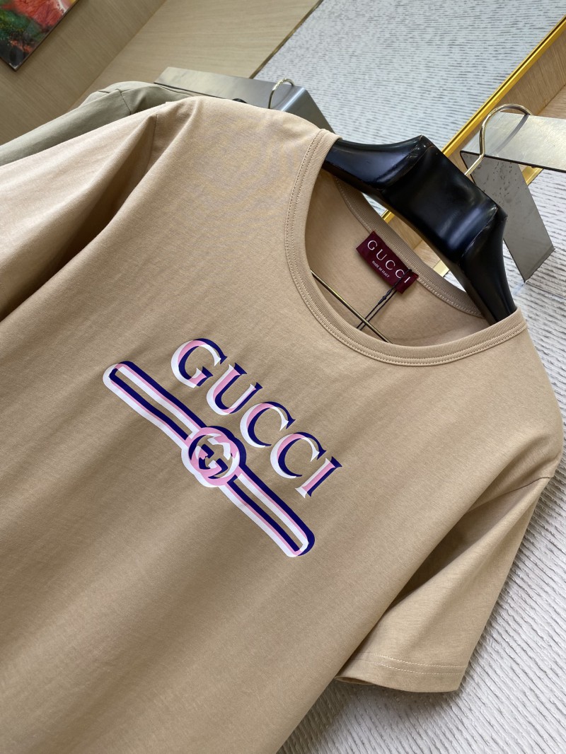 Gucci Heavy Shadow Print Short Sleeve T-Shirt Khaki 5