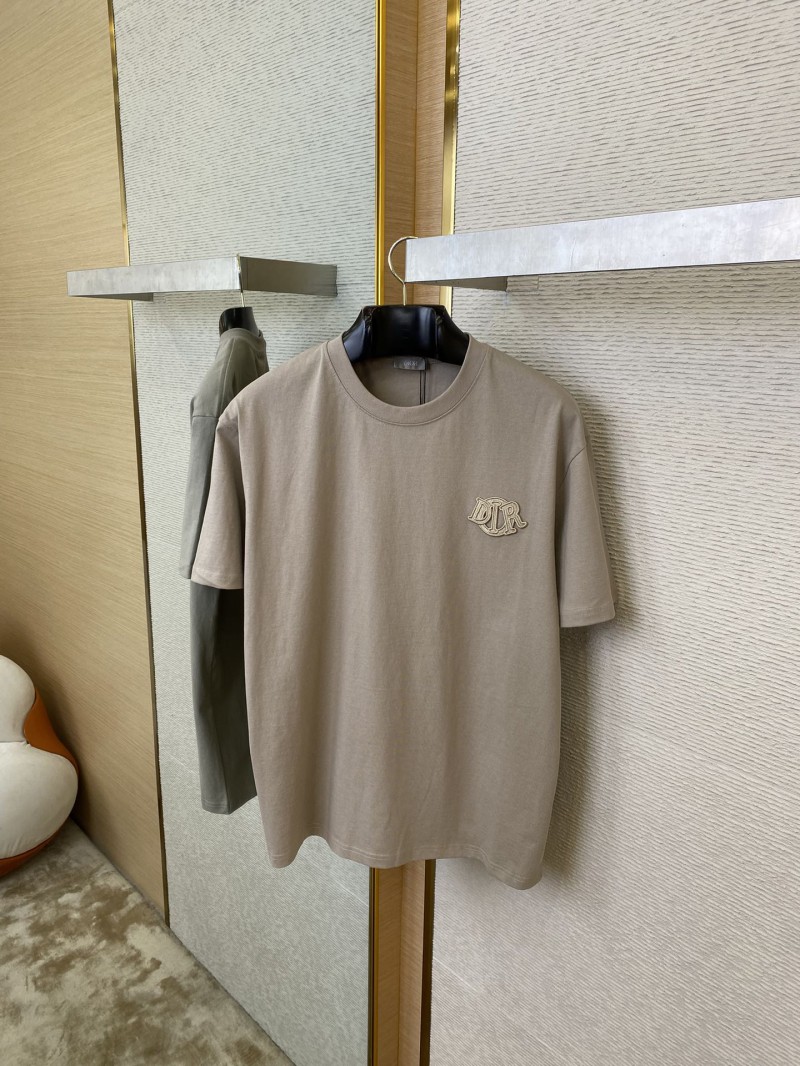 Dior Embroidered Logo Short Sleeve Brown 6