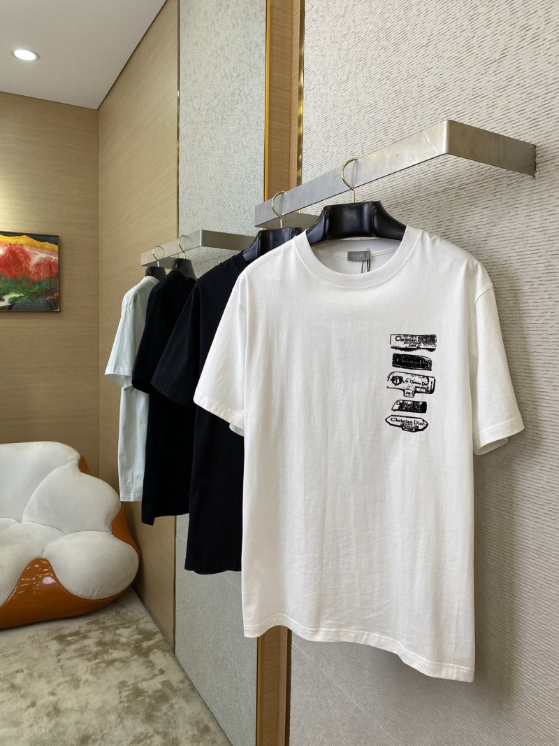 Dior Flocked Print Short Sleeve White 2