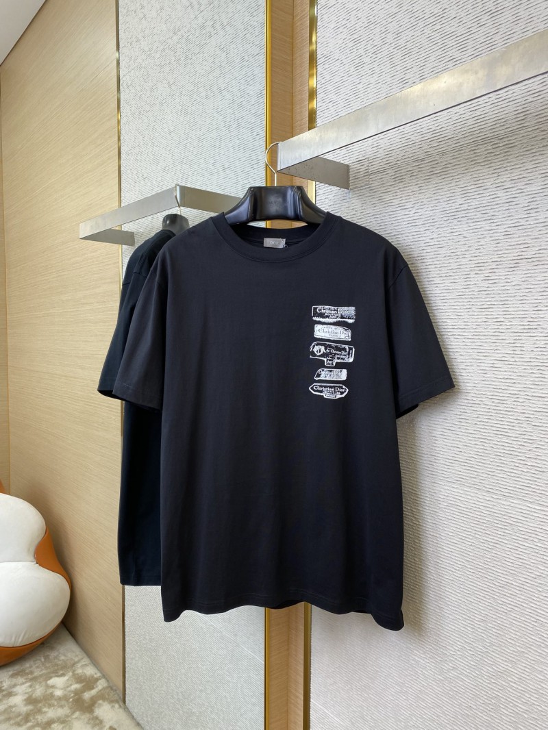 Dior Flocked Print Short Sleeve Black 4