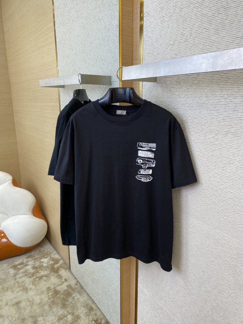 Dior Flocked Print Short Sleeve Black 6