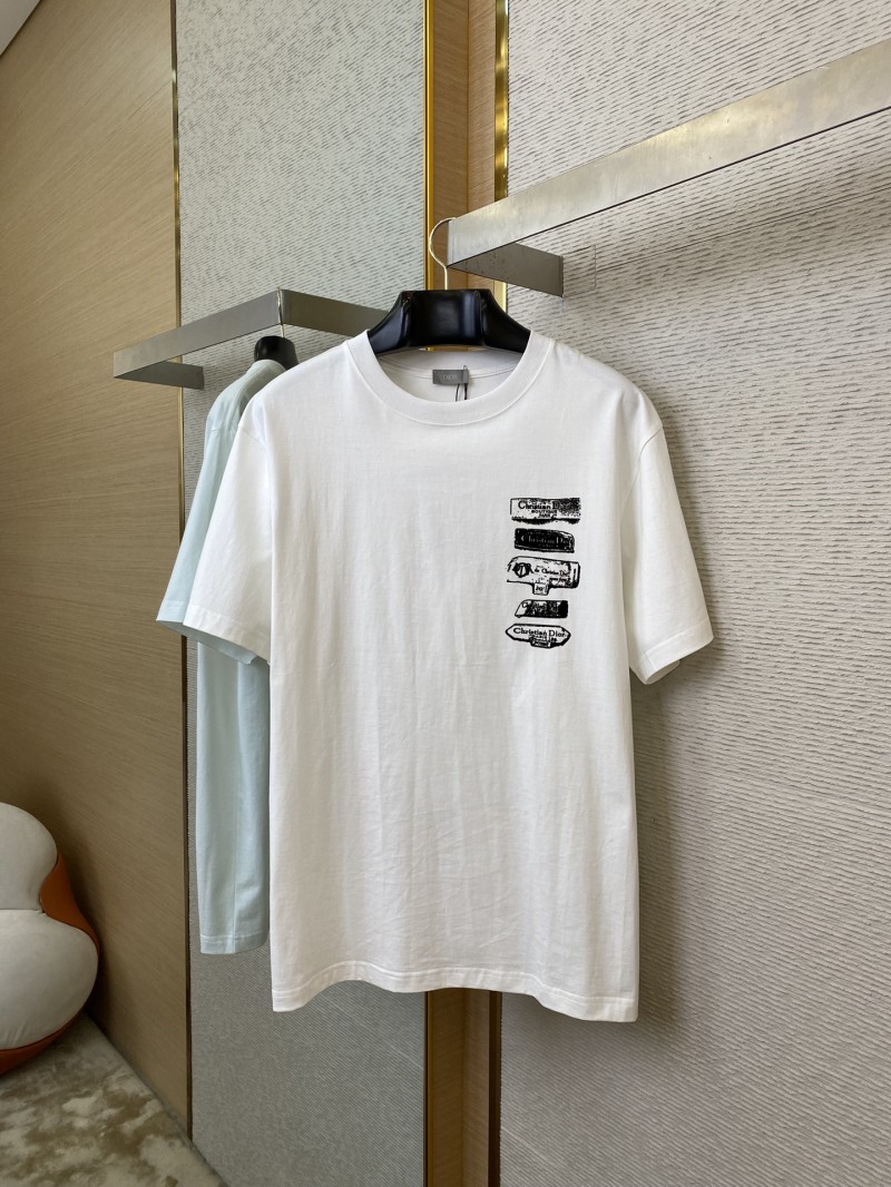 Dior Flocked Print Short Sleeve White 4