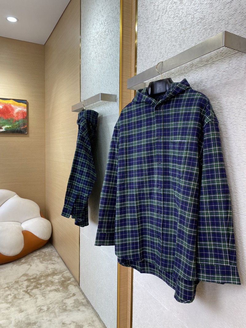 Balenciaga Check Shirt Jacket Coat 2