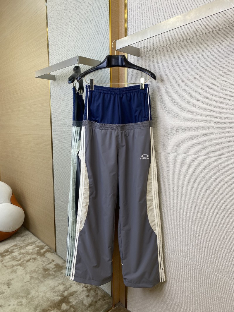 Balenciaga Double Layer Patchwork Double Loop Double Waist Side five barsTrousersGrey 4