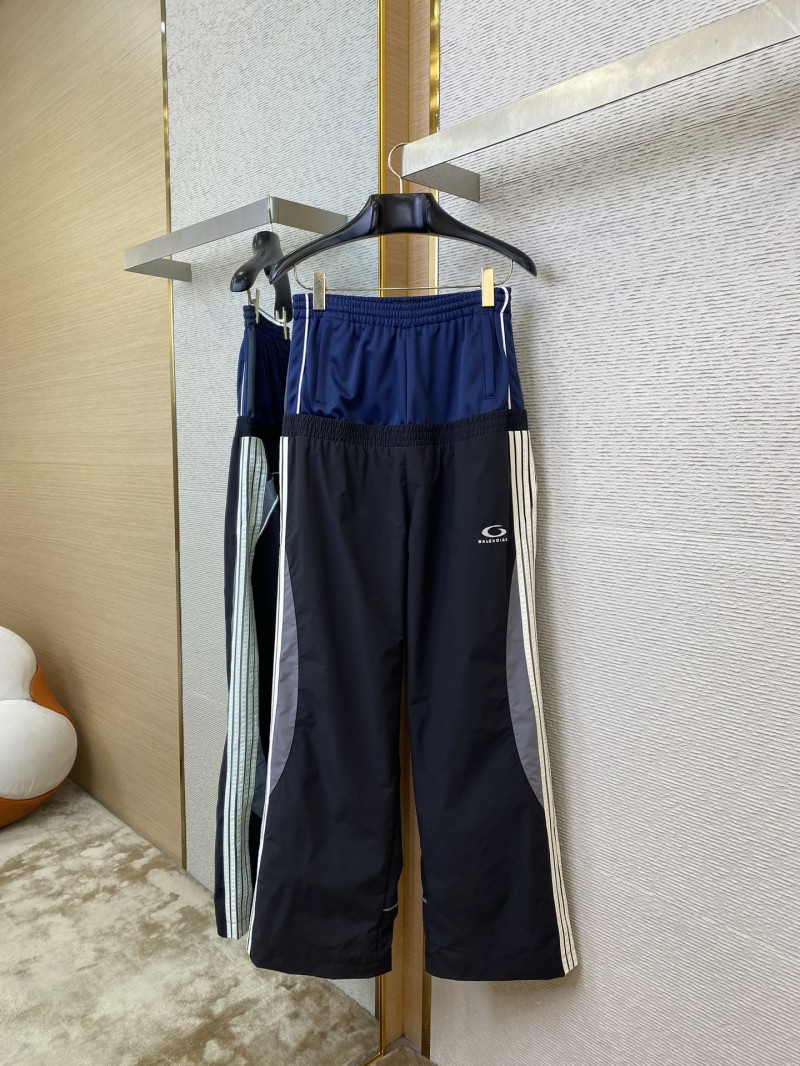 Balenciaga Double Layer Patchwork Double Loop Double Waist Side five barsTrousersBlack 4
